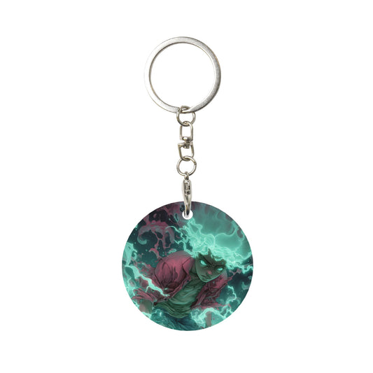 Trendy Anime - Patterned Round Metal Keychain (Approx. 7cm×5cm×3cm in Size )