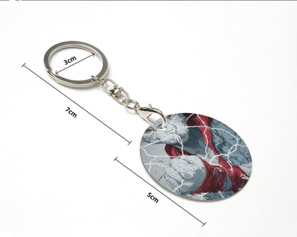 Trendy Lightning Cat Round Metal Keychain (Approx. 7cm×5cm×3cm in Size )