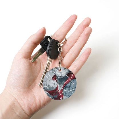 Trendy Lightning Cat Round Metal Keychain (Approx. 7cm×5cm×3cm in Size )