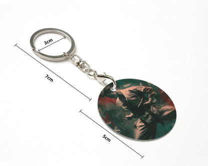 Martial Arts - Style Round Metal Keychain (Approx. 7cm×5cm×3cm in Size )