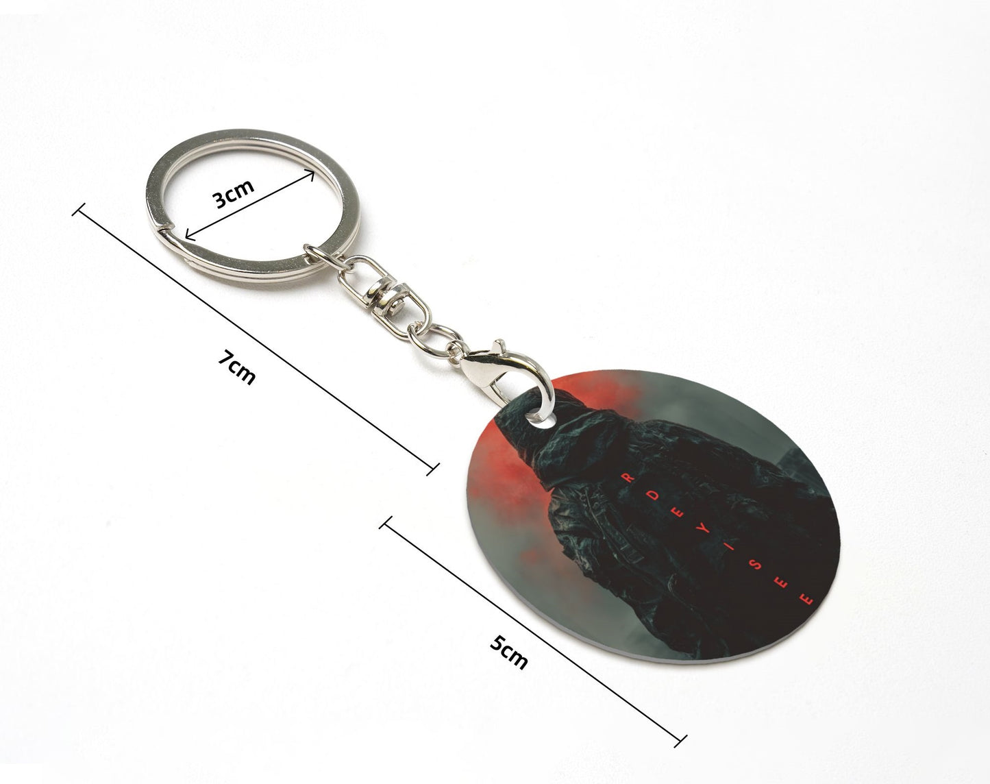 Dark - Style Trendy Silhouette Round Metal Keychain (Approx. 7cm×5cm×3cm )