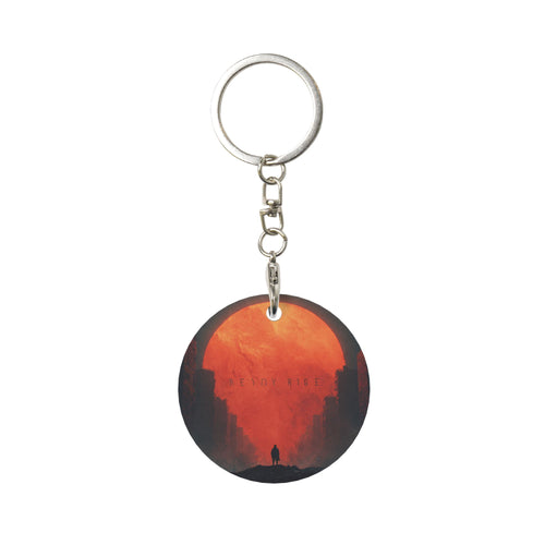 Doomsday Sci - Fi Style Round Metal Keychain (Approx. 7cm×5cm×3cm )