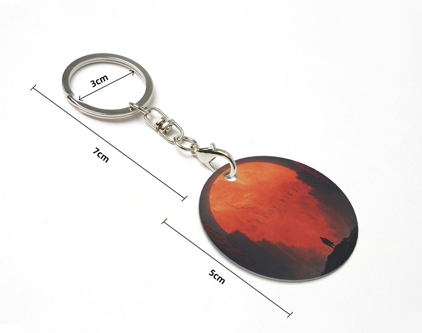 Doomsday Sci - Fi Style Round Metal Keychain (Approx. 7cm×5cm×3cm )
