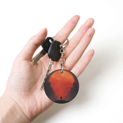 Doomsday Sci - Fi Style Round Metal Keychain (Approx. 7cm×5cm×3cm )